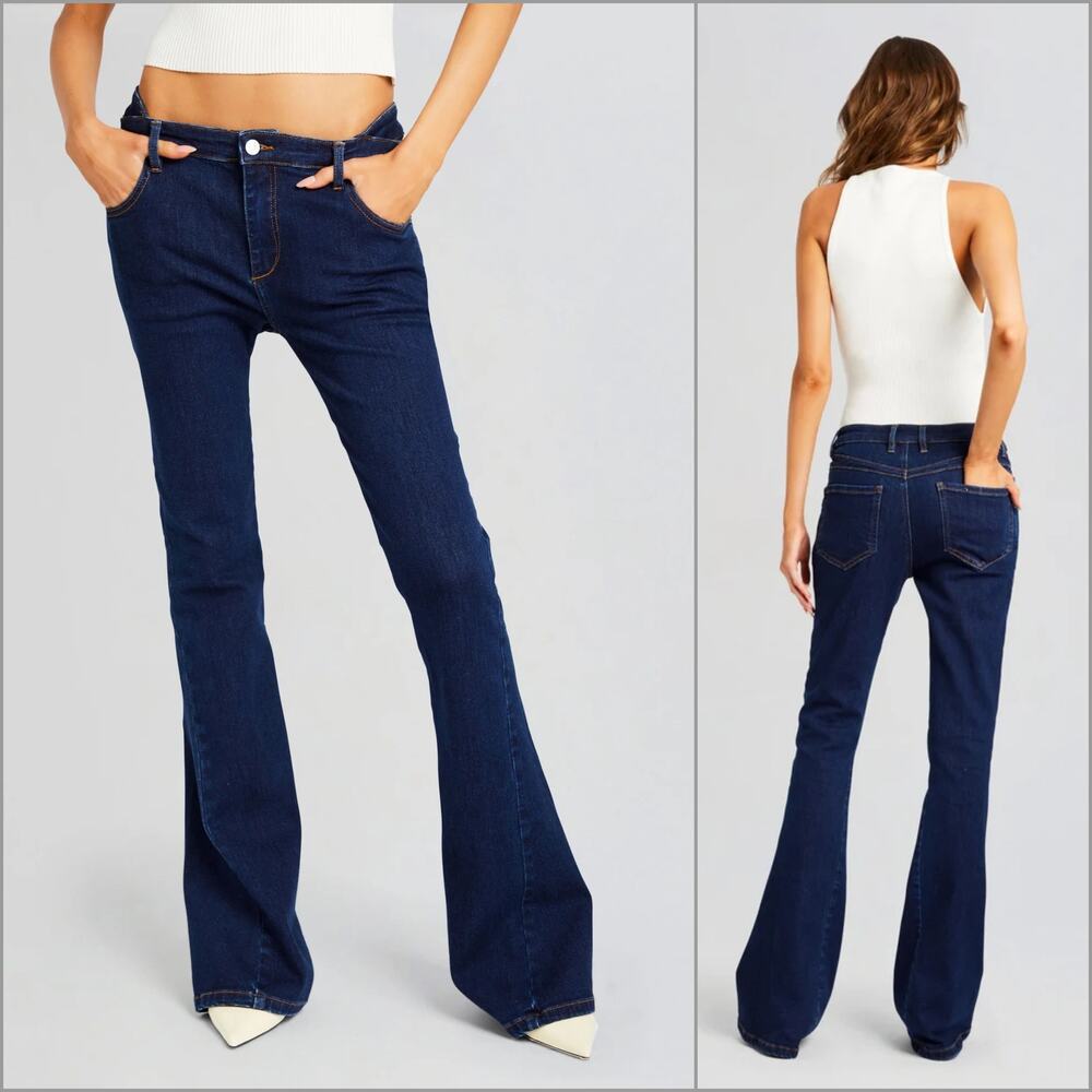 SER.O.YA Trisha Flare Pant Jean in Deep Sea Indigo size 24